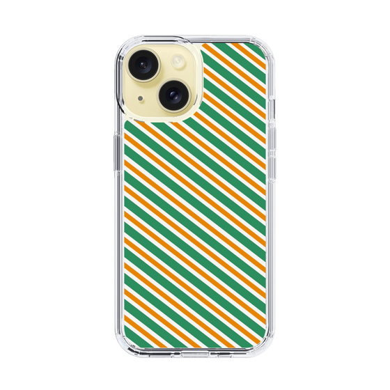 スリムプロテクションケース［ Small Stripe - Green × Orange ］