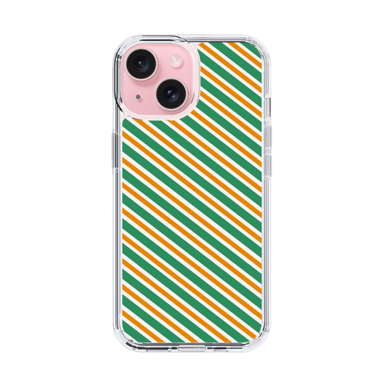 スリムプロテクションケース［ Small Stripe - Green × Orange ］