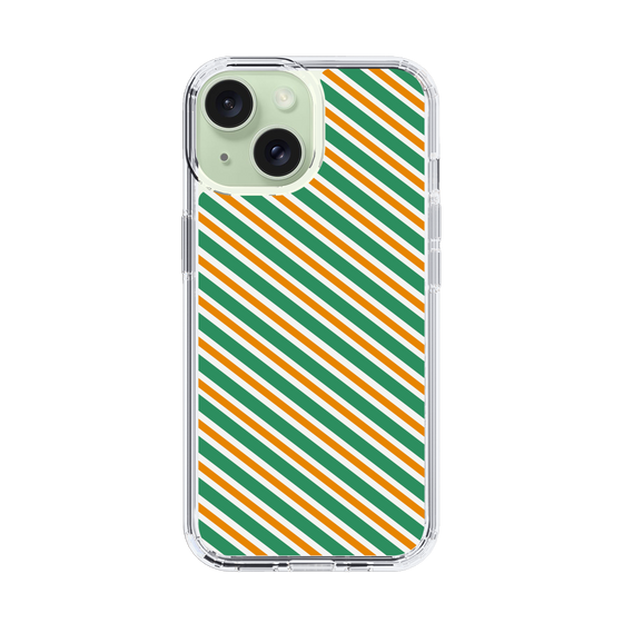 スリムプロテクションケース［ Small Stripe - Green × Orange ］