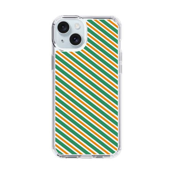 スリムプロテクションケース［ Small Stripe - Green × Orange ］