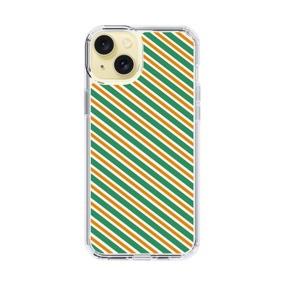 スリムプロテクションケース［ Small Stripe - Green × Orange ］