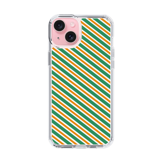 スリムプロテクションケース［ Small Stripe - Green × Orange ］