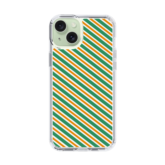 スリムプロテクションケース［ Small Stripe - Green × Orange ］