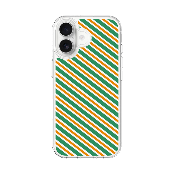 スリムプロテクションケース［ Small Stripe - Green × Orange ］
