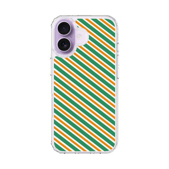 スリムプロテクションケース［ Small Stripe - Green × Orange ］