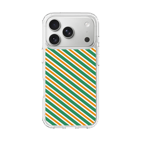 スリムプロテクションケース［ Small Stripe - Green × Orange ］