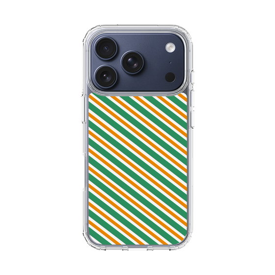 スリムプロテクションケース［ Small Stripe - Green × Orange ］
