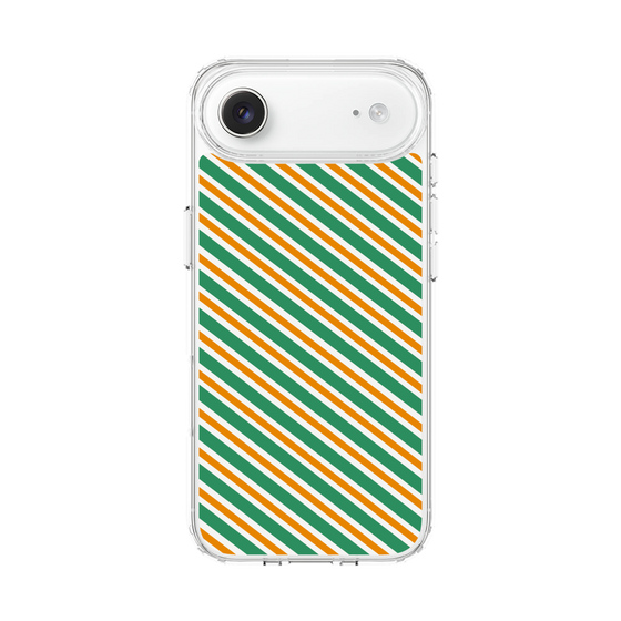 スリムプロテクションケース［ Small Stripe - Green × Orange ］