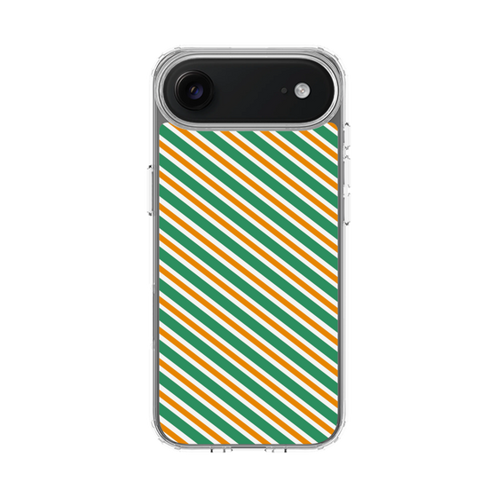 スリムプロテクションケース［ Small Stripe - Green × Orange ］