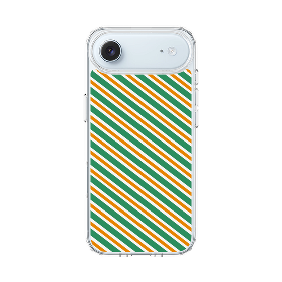 スリムプロテクションケース［ Small Stripe - Green × Orange ］