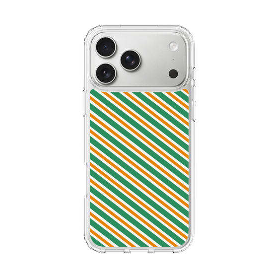スリムプロテクションケース［ Small Stripe - Green × Orange ］