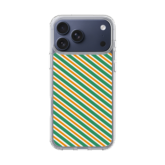 スリムプロテクションケース［ Small Stripe - Green × Orange ］