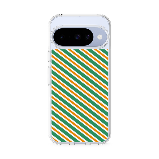 スリムプロテクションケース［ Small Stripe - Green × Orange ］