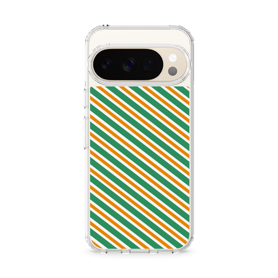 スリムプロテクションケース［ Small Stripe - Green × Orange ］