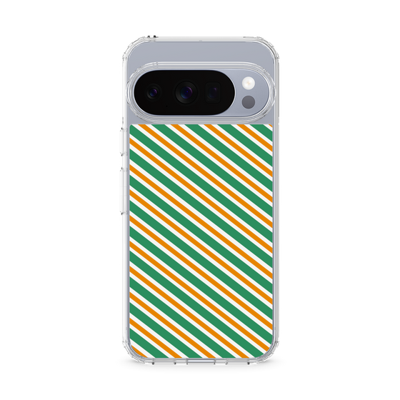 スリムプロテクションケース［ Small Stripe - Green × Orange ］