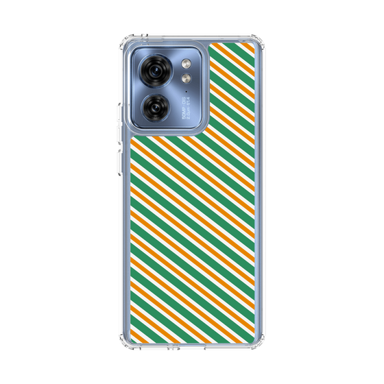 スリムプロテクションケース［ Small Stripe - Green × Orange ］