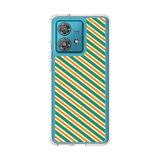 スリムプロテクションケース［ Small Stripe - Green × Orange ］