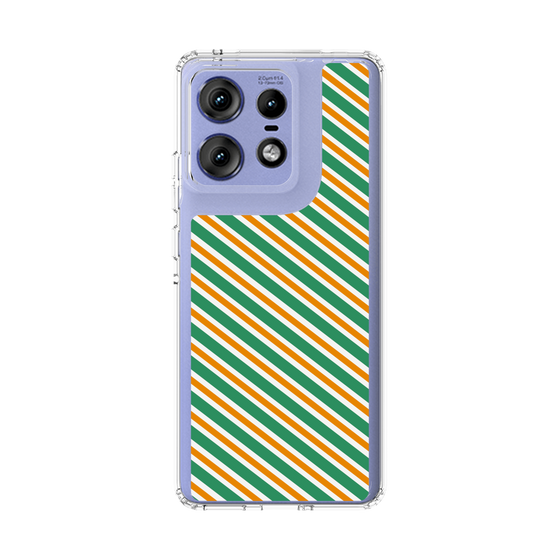 スリムプロテクションケース［ Small Stripe - Green × Orange ］