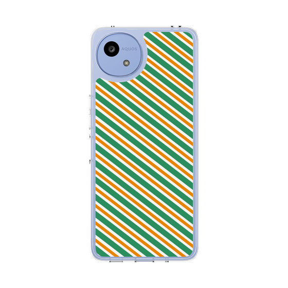 スリムプロテクションケース［ Small Stripe - Green × Orange ］