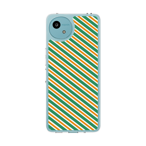 スリムプロテクションケース［ Small Stripe - Green × Orange ］