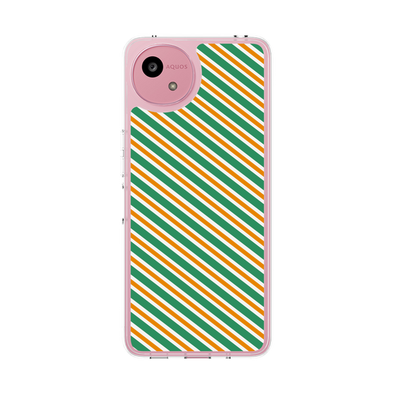 スリムプロテクションケース［ Small Stripe - Green × Orange ］