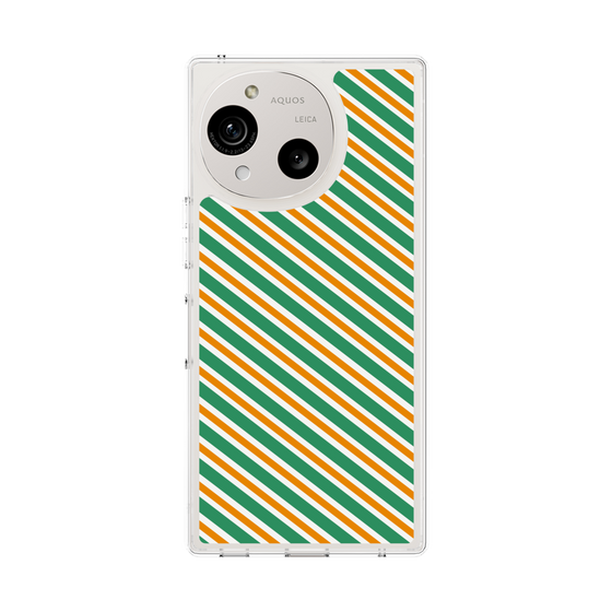 スリムプロテクションケース［ Small Stripe - Green × Orange ］