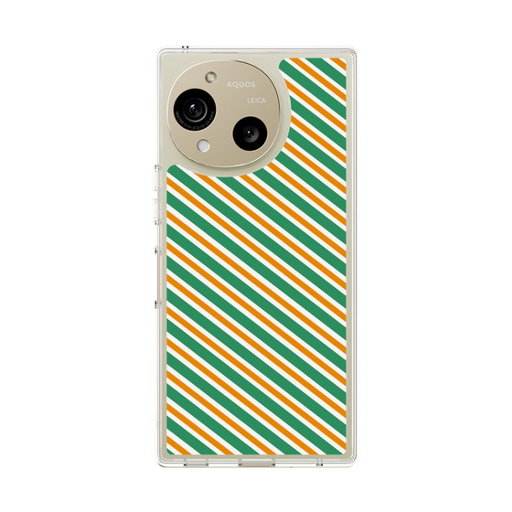 スリムプロテクションケース［ Small Stripe - Green × Orange ］