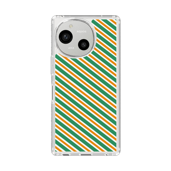 スリムプロテクションケース［ Small Stripe - Green × Orange ］