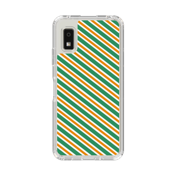 スリムプロテクションケース［ Small Stripe - Green × Orange ］