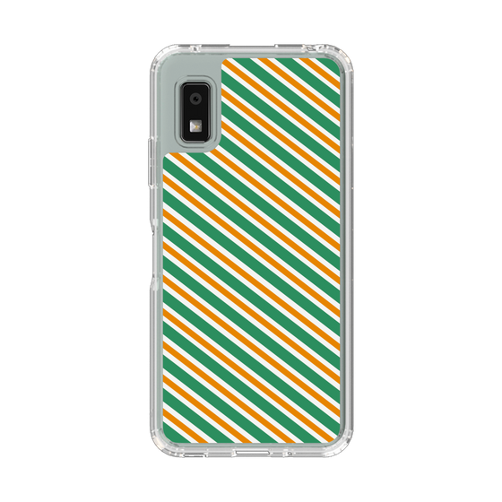 スリムプロテクションケース［ Small Stripe - Green × Orange ］