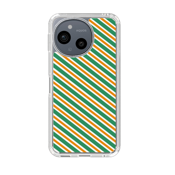 スリムプロテクションケース［ Small Stripe - Green × Orange ］