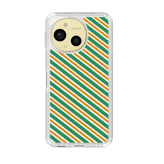 スリムプロテクションケース［ Small Stripe - Green × Orange ］