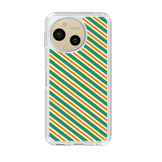 スリムプロテクションケース［ Small Stripe - Green × Orange ］