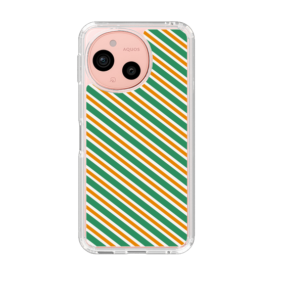 スリムプロテクションケース［ Small Stripe - Green × Orange ］