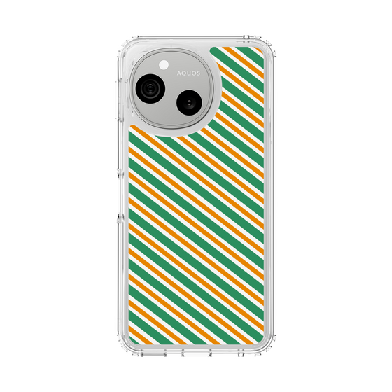 スリムプロテクションケース［ Small Stripe - Green × Orange ］