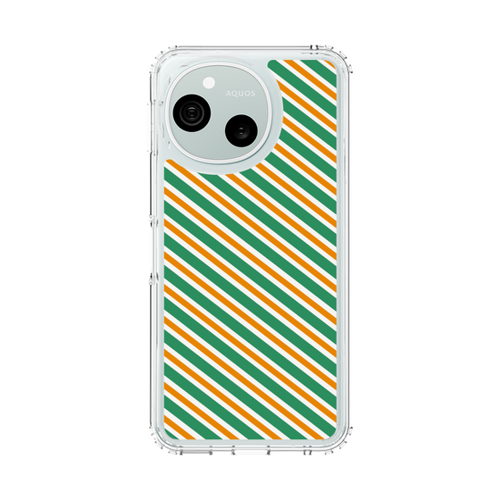 スリムプロテクションケース［ Small Stripe - Green × Orange ］