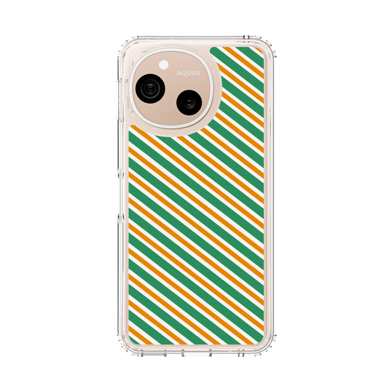 スリムプロテクションケース［ Small Stripe - Green × Orange ］