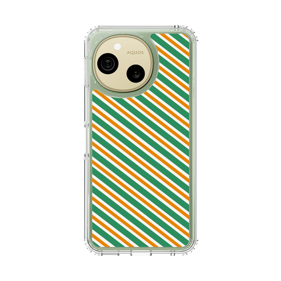 スリムプロテクションケース［ Small Stripe - Green × Orange ］