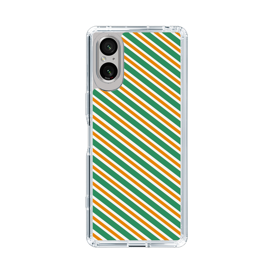 スリムプロテクションケース［ Small Stripe - Green × Orange ］