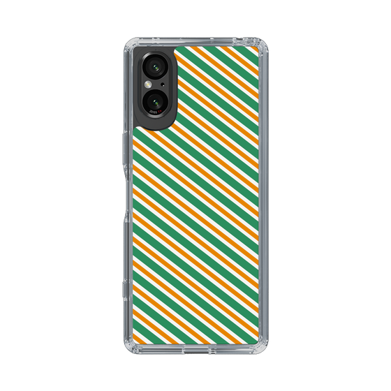 スリムプロテクションケース［ Small Stripe - Green × Orange ］