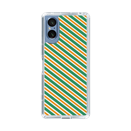 スリムプロテクションケース［ Small Stripe - Green × Orange ］