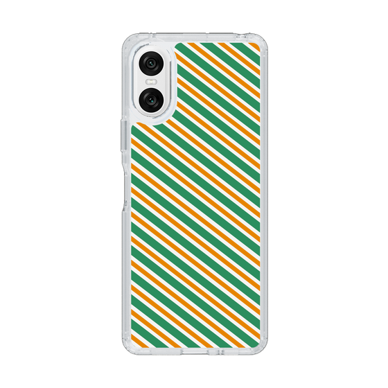 スリムプロテクションケース［ Small Stripe - Green × Orange ］