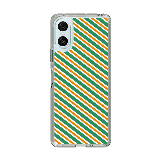 スリムプロテクションケース［ Small Stripe - Green × Orange ］