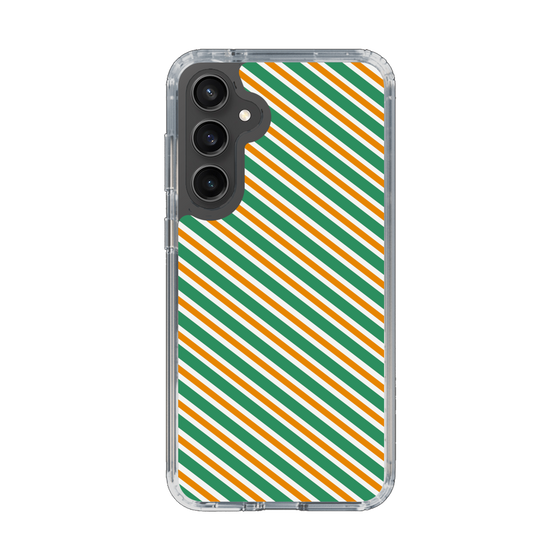 スリムプロテクションケース［ Small Stripe - Green × Orange ］