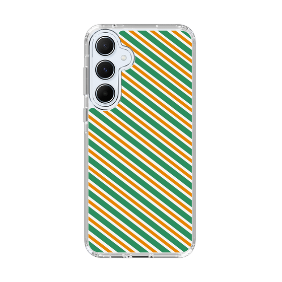 スリムプロテクションケース［ Small Stripe - Green × Orange ］