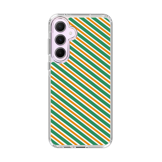 スリムプロテクションケース［ Small Stripe - Green × Orange ］