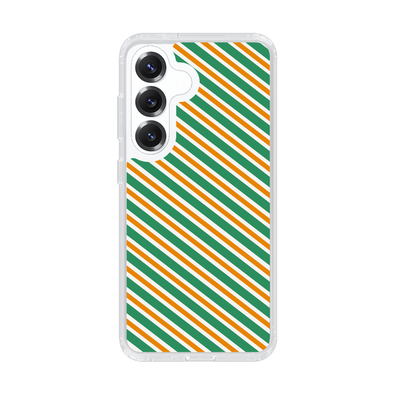 スリムプロテクションケース［ Small Stripe - Green × Orange ］