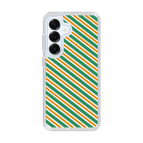 スリムプロテクションケース［ Small Stripe - Green × Orange ］