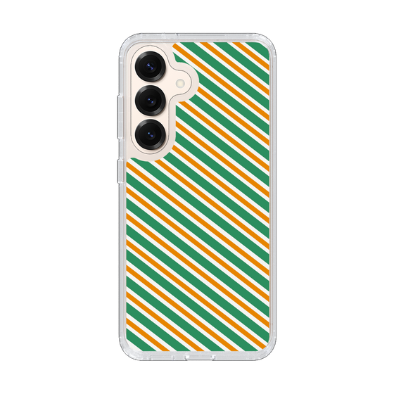 スリムプロテクションケース［ Small Stripe - Green × Orange ］