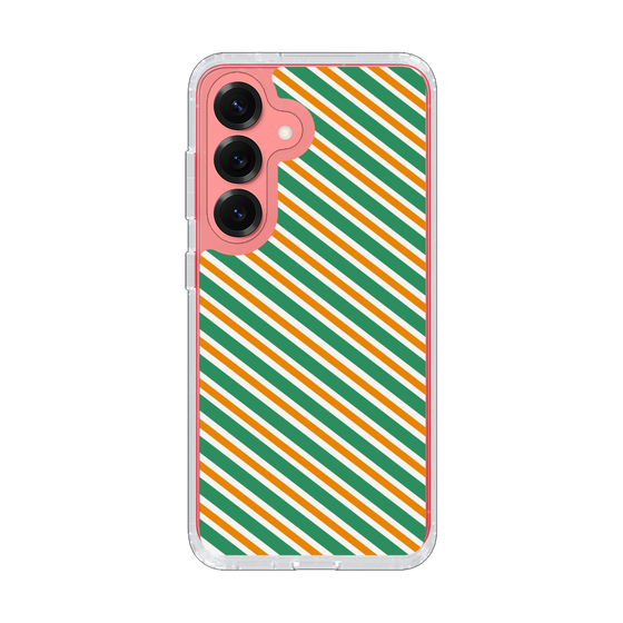 スリムプロテクションケース［ Small Stripe - Green × Orange ］